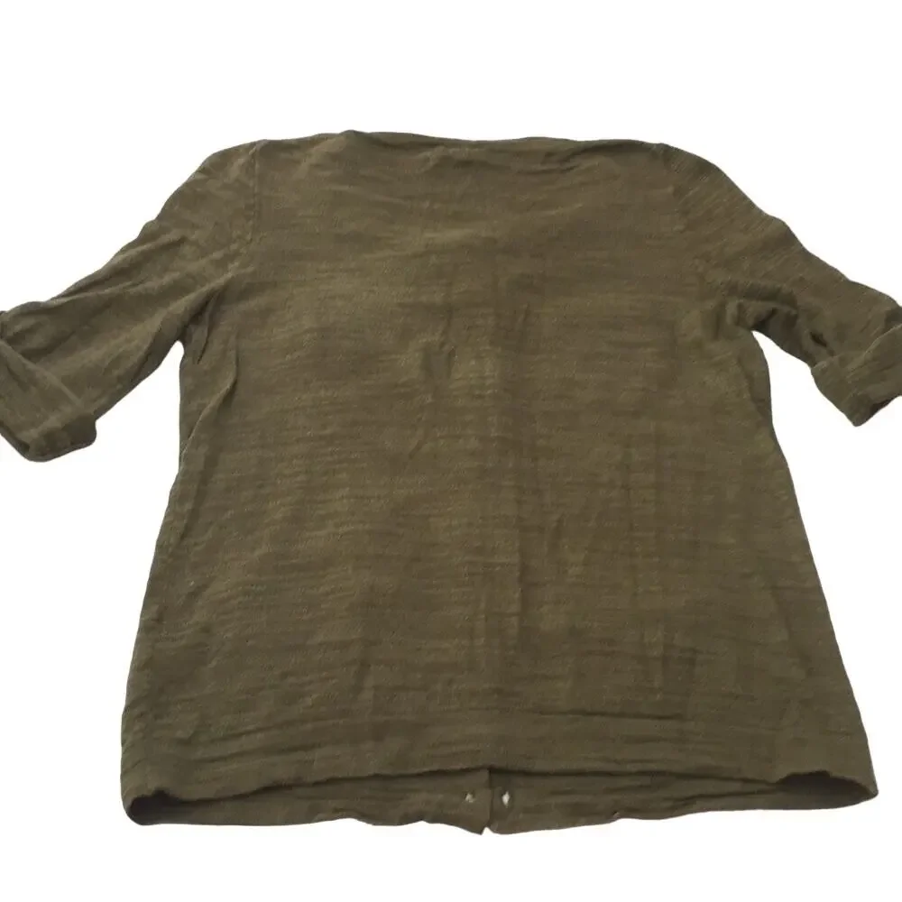 J. Crew button up short sleeve knit top sz XS